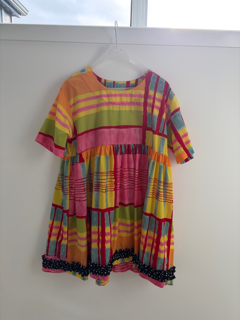 Multicolor Striped Midi Dress - Bright Pink & Yellow